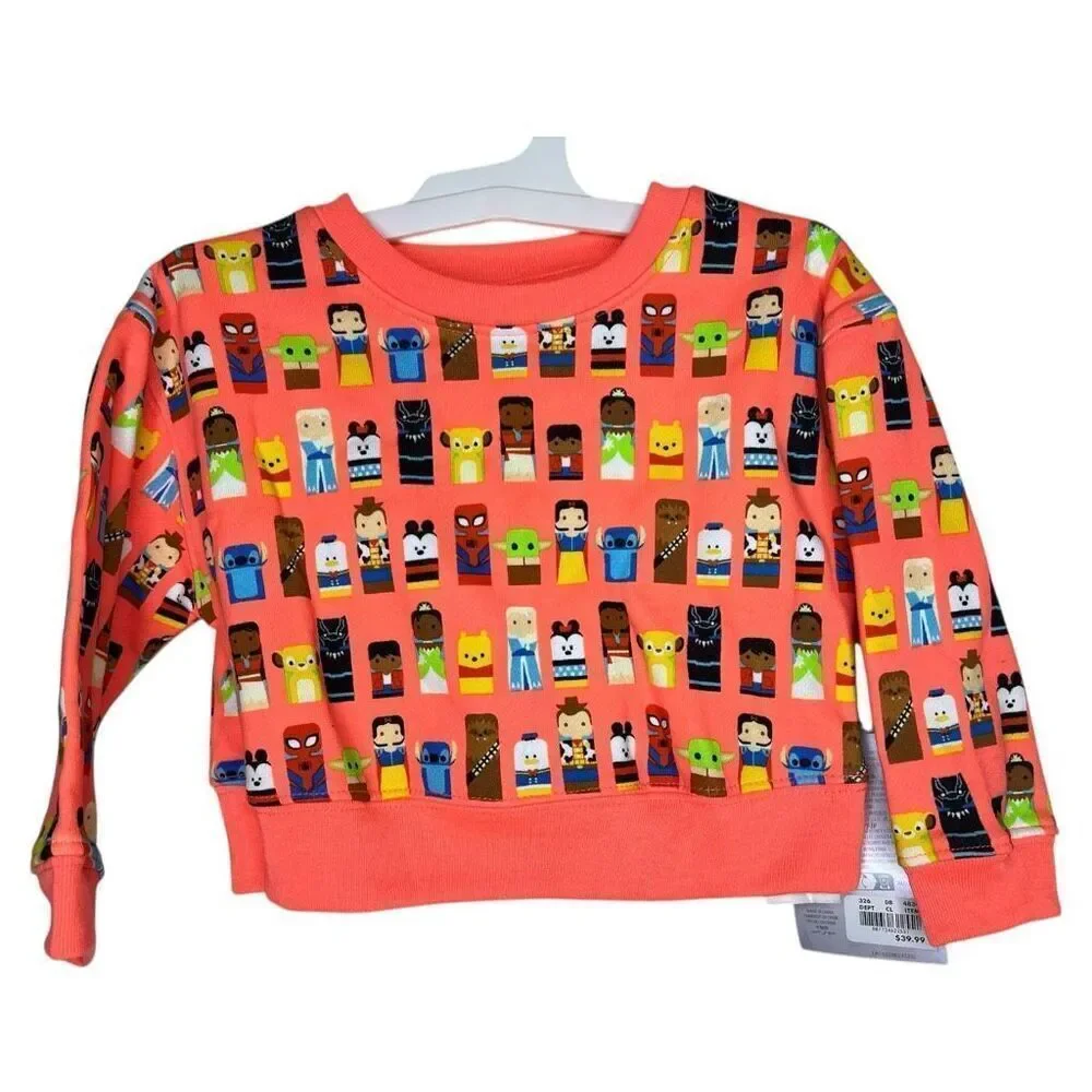 NEW Disney Store 100th Anniversary Toddler Sweatshirt Allover Character Print 3T